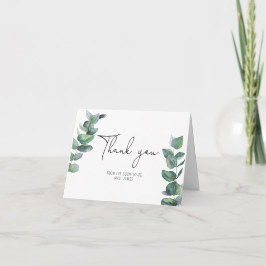 Eucalyptus tak vrijgezellenfeest dank u bedankkaart (Voorkant)