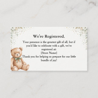 Eucalyptus Teddy Bear Cadeau Registratiekaart Informatiekaartje