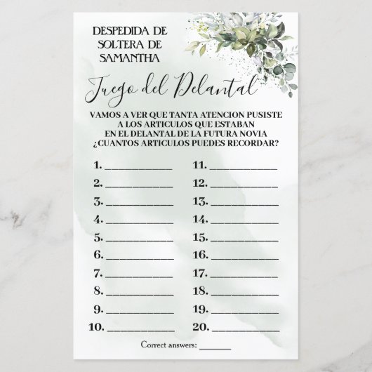 Eucalyptus The Apron vrijgezellenfeest tweetalige  (Achterkant)