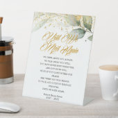 Eucalyptus tot we weer een begrafenisgedicht ontmo reclamebord met voetstuk (Insitu)