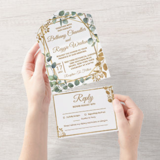 Eucalyptus tous en un mariage invitations