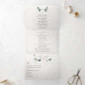Eucalyptus tout en un Monogramme Mariage Tri-Fold (Intérieur)