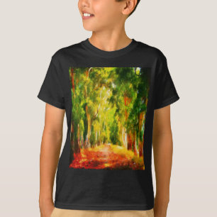 Eucalyptus Tree Lined Avenue Pointillisme Art T-shirt