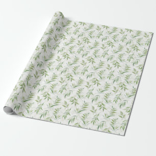 Eucalyptus Tropische bladeren op marmerpatroon Cadeaupapier