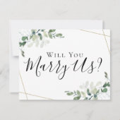 Eucalyptus Trouw ons Wilt u onze ceremoniemeester  Kaart (Voorkant)