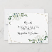 Eucalyptus Trouw ons Wilt u onze ceremoniemeester  Kaart (Achterkant)
