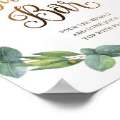 Eucalyptus trouwbord voor staafbalk poster (Hoek)