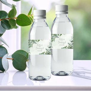 Eucalyptus Trouwdag Waterfles Label 1001A Etiket