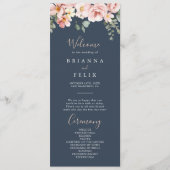 Eucalyptus Tuin Roos Bloem Bruiloftsprogramma Programma (Voorkant)