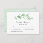 Eucalyptus tuin waterverf RSVP kaarten (Voorkant / Achterkant)