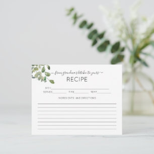 Eucalyptus uit de keukenRecipe Kaart van oma