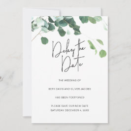 Eucalyptus Uitstel van de datum Huwelijksuitstel Aankondiging