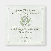 Eucalyptus & varenringen Bruiloft Bewaar de datum Magneet (Voorkant)