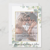 Eucalyptus Vellum Overlay Faire-part de mariage (Devant)