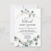 Eucalyptus verdure Baby shower virtuel Invitation (Devant)