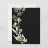 Eucalyptus Verdure Black Wedding Invitations (Dos)