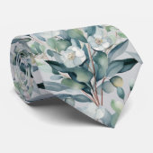 Eucalyptus Verdure Classic Formal Cravate Floral (Roulé)