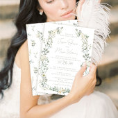 Eucalyptus verdure faire-part de mariage de couron