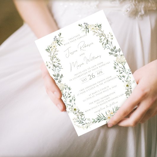 Eucalyptus verdure faire-part de mariage de couron