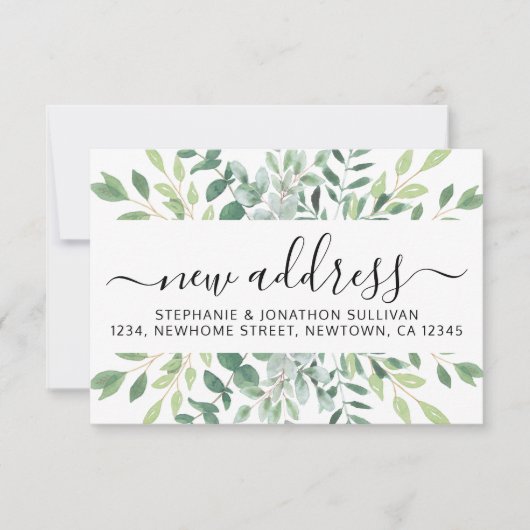 Eucalyptus verdure Faire-part en mouvement (Devant)