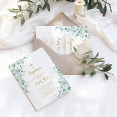 Eucalyptus verdure Feuilles Baptême Invitation