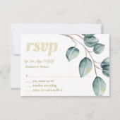 Eucalyptus Verdure Feuilles mariage RSVP MENU (Devant)
