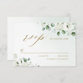 Eucalyptus verdure fleurie mariage rustique RSVP (Devant / Derrière)
