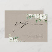 Eucalyptus verdure fleurie mariage rustique RSVP (Devant / Derrière)