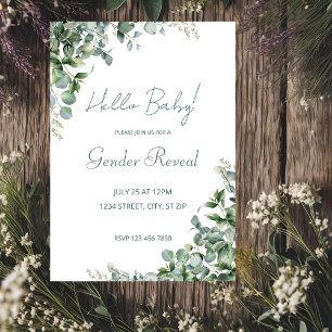 Eucalyptus Verdure Genre Reveal Invitation