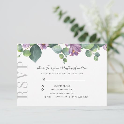 Eucalyptus Verdure Mariage botanique RSVP (Debout devant)
