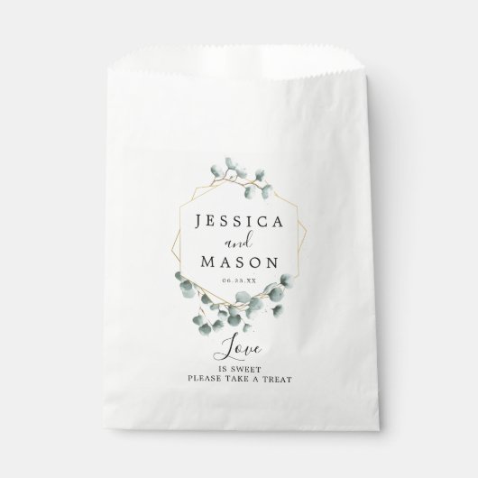 Eucalyptus Verdure Mariage Favor Sacs (Devant)
