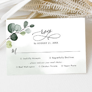 Eucalyptus Verdure Mariage Rsvp avec options de re
