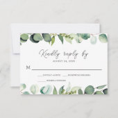 Eucalyptus Verdure Mariage rustique RSVP (Devant)