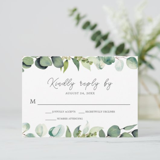 Eucalyptus Verdure Mariage rustique RSVP (Debout devant)