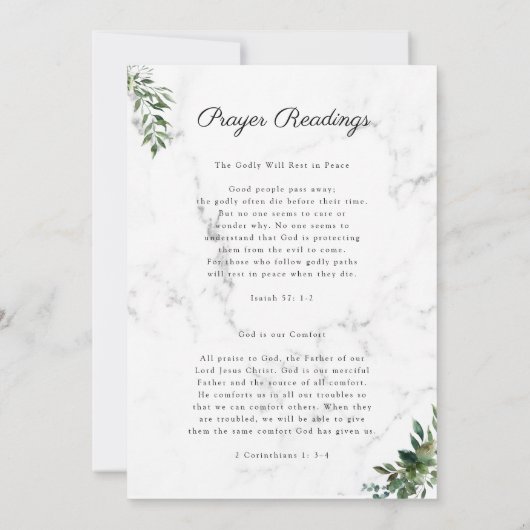 Eucalyptus verdure | Programme commémoratif funéra (Dos)