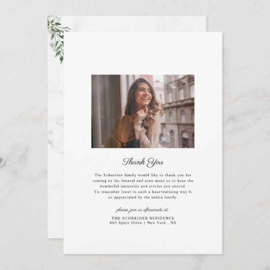 Eucalyptus verdure | Programme commémoratif funéra (Devant / Derrière)