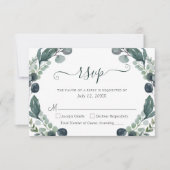 Eucalyptus Verdure Script de mariage RSVP (Devant)