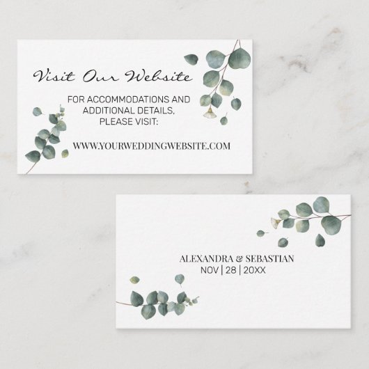 Eucalyptus verdure site mariage Insérer une carte (Devant / Derrière)