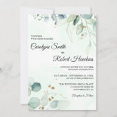 Eucalyptus Verdure Tout En Un Faire-part de mariag (Devant)