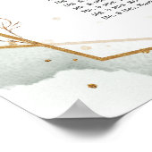 Eucalyptus verlaat gouden trouwkaart poster (Hoek)