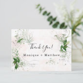 Eucalyptus verlaat Roze bruiloft Hartelijk dank Kaart (Staand voorkant)