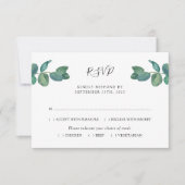 Eucalyptus verlaat Waterverf bruiloft RSVP (Voorkant)
