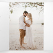 Eucalyptus verlaat waterverf groene foto bruiloft drieluik programma (Binnenkant midden)