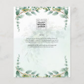 Eucalyptus verliest GOLD WEDDING QR CODE BUREAU Flyer (Achterkant)
