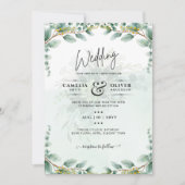 Eucalyptus verliest GOLD WEDDING QR CODE BUREAU Kaart (Voorkant)