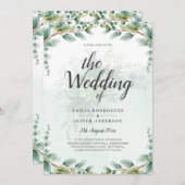 Eucalyptus verliest GOLD WEDDING QR CODE BUREAU Kaart (Voorkant / Achterkant)