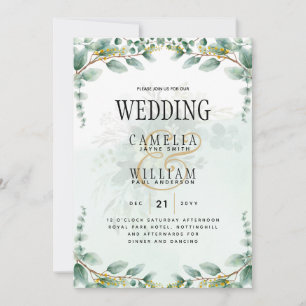 Eucalyptus verliest GOLD WEDDING QR CODE BUREAU Kaart