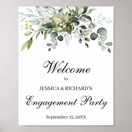 Eucalyptus Verloving Welkomstteken Poster (Voorkant)