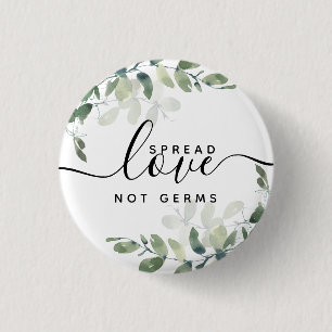 Eucalyptus verspreidt liefde, geen kiemen ronde button 3,2 cm