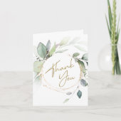 Eucalyptus vert Carte de remerciements plié (Devant)